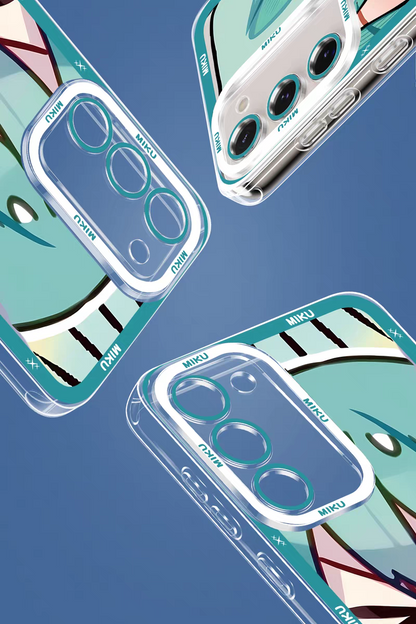 Japan Characters Miku Cute Drawing Version | Shy Emo - Phone Case Samsung Galaxy S25 S24 S23 S22 S21 FE Ultra Edge