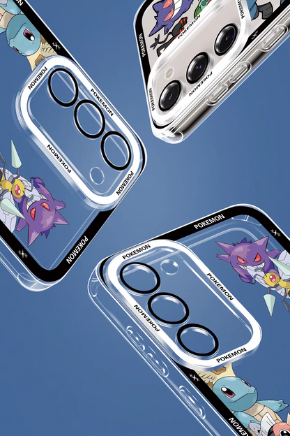 Japan Cartoon Pokemon Group Party Version | Frame & Full Screen 8 Styles - Phone Case Samsung Galaxy S26 S25 S24 S23 S22 S21 FE Ultra Edge