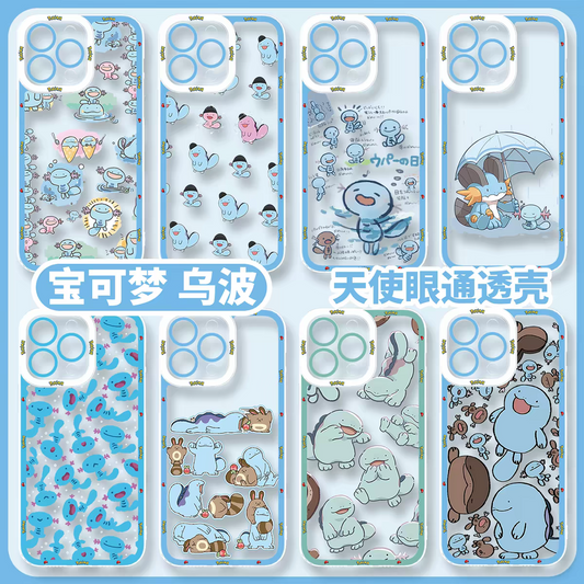 Japan Cartoon Pokemon | Quagsire Wooper Part2 - iPhone Case PLUS SE2 XS XR X 11 12 13 14 15 16 16e 17 17e Pro Promax 12mini 13mini