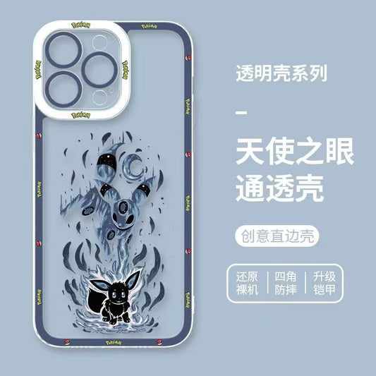 Japan Cartoon Pokemon Evolution Soul Version | Eevee Umbreon - Phone Case Samsung Galaxy S25 S24 S23 S22 S21 FE Ultra Edge- iPhone Case 6 7 8 PLUS SE2 XS XR X 11 12 13 14 15 16 16e Pro Promax 12mini 13mini