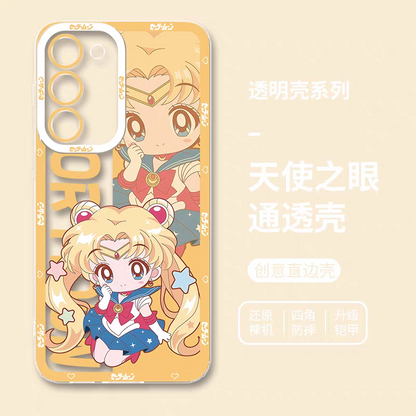 Japanese Cartoon Sailor Girl | Cute Style Sailor Moon - Sailormoon Phone Case Samsung Galaxy S25 S24 S23 S22 S21 FE Ultra Edge21 FE Ultra Edge