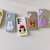 韓国スタイル | かわいい刺繍 犬 ナス ペンギン クマ - スマホケース Samsung Galaxy S25 S24 S23 S22 Ultra