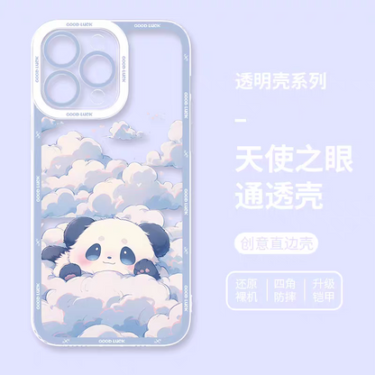 Japan Style Water Paint Cute Animal Style | Panda 5 Styles - iPhone Case PLUS SE2 XS XR X 11 12 13 14 15 16 16e 17 17e Pro Promax 12mini 13mini