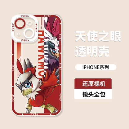 Anime Digimon Digital Monster Version | Hawkmon - iPhone Case 7 8 PLUS SE2 XS XR X 11 12 13 14 15 16 17 Pro Promax 12mini 13mini