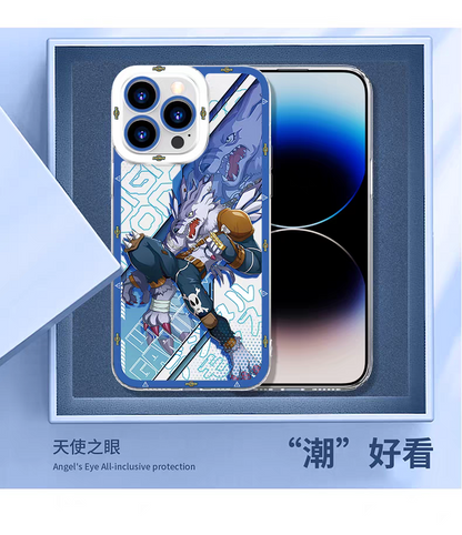 Japanese Cartoon Digimon Adventure Digital Monster Perfect Ultimate Version | Metal Greymon Were Garurumon Angemon Angewomon Zudomon Garudamon Kabuterimon Lillymon - iPhone Case PLUS SE2 XS XR X 11 12 13 14 15 16 16e 17 17e Pro Promax 12mini 13mini