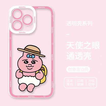 Cute Japanese Character Opanchu Usagi | Outing with Hat - iPhone Case PLUS SE2 XS XR X 11 12 13 14 15 16 17 Pro Promax 12mini 13mini