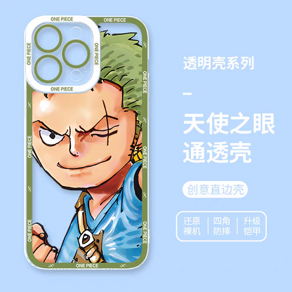 アニメ ワンピース ビッグフェイスバージョン パート2 | ルフィ ゾロ 2スタイル - iPhoneケース PLUS SE2 XS XR X 11 12 13 14 15 16 16e 17 17e Pro Promax 12mini 13mini