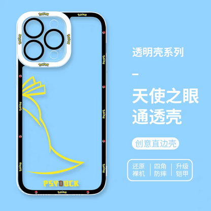 Japan Cartoon Pokemon Colourful Tail Version | Pikachu Gengar Charmander Squirtle Mew Bulbasaur Eevee Psyduck 8 Styles - iPhone Case PLUS SE2 XS XR X 11 12 13 14 15 16 16e 17 17e Pro Promax 12mini 13mini