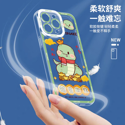 Japan Style Simple Cute Animal Style | Chinese Zodiac Part2 Mouse Tiger Rabbit Cow 4 Styles  - iPhone Case PLUS SE2 XS XR X 11 12 13 14 15 16 16e 17 17e Pro Promax 12mini 13mini