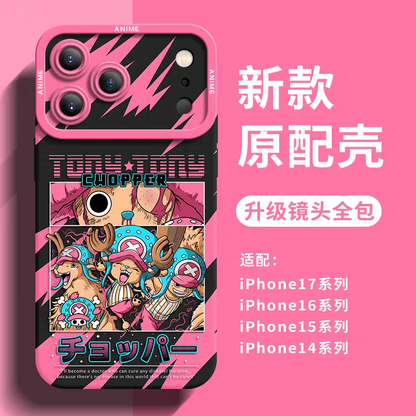 Japanese Cartoon One Piece Silicone Case Gear Forms Version | Chopper - iPhone Case 6 7 8 PLUS SE2 XS XR X 11 12 13 14 15 16 16e 17 Pro Promax 12mini 13mini
