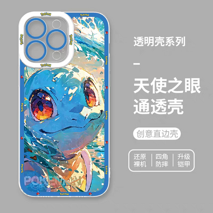 Japan Cartoon Pokemon Fighting Soul Version Part1 | Pikachu Gengar Eevee Charmander Mewtwo Squirtle Psyduck Lucario 8 Styles - iPhone Case PLUS SE2 XS XR X 11 12 13 14 15 16 16e 17 17e 18 Pro Promax 12mini 13mini