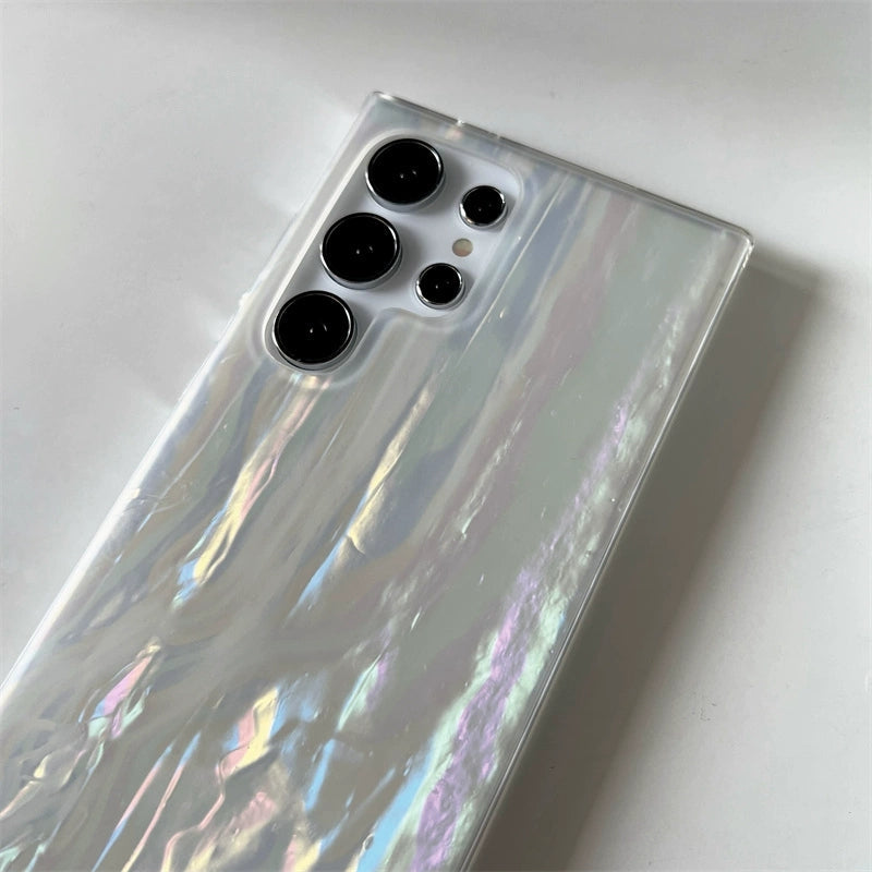 Korea Fashion Cute Style with Phone Stand | Shell with Pearl  - Phone Case Samsung Galaxy S24 S23 S22 Ultra KawaiiGiftLand