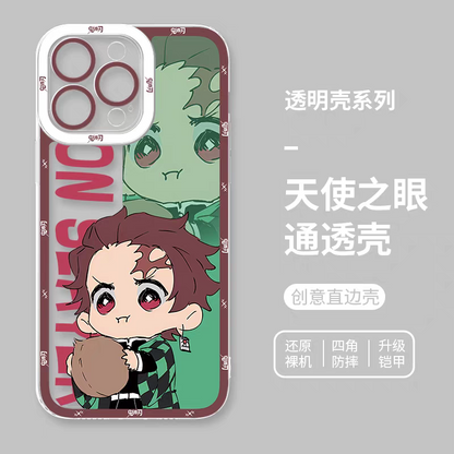 Japanese Anime Kimetsu no Yaiba Demon Slayer | Cute Style Angry Tanjiro - iPhone Case 6 7 8 PLUS SE2 XS XR X 11 12 13 14 15 16 16e Pro Promax 12mini 13mini
