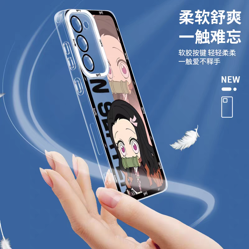 Japanese Anime Kimetsu no Yaiba Demon Slayer | Cute Style Tanjiro - Phone Case Samsung Galaxy S25 S24 S23 S22 S21 FE Ultra