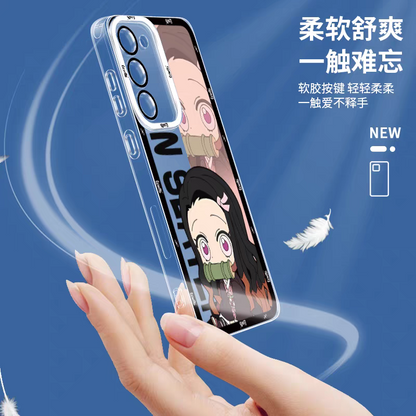 Japanese Anime Kimetsu no Yaiba Demon Slayer | Cute Style Tanjiro - Phone Case Samsung Galaxy S25 S24 S23 S22 S21 FE Ultra