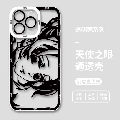 Japanese Anime Kimetsu no Yaiba Demon Slayer | White & Black Draft Style Kocho Shinobu - iPhone Case 6 7 8 PLUS SE2 XS XR X 11 12 13 14 15 16 16e Pro Promax 12mini 13mini
