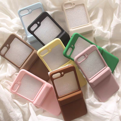 Korea Style Simple Fashion Card Holder Style | Matt 9 Colours - Phone Case Samsung Galaxy Z Flip 3 4 5 6 7 W24 W23