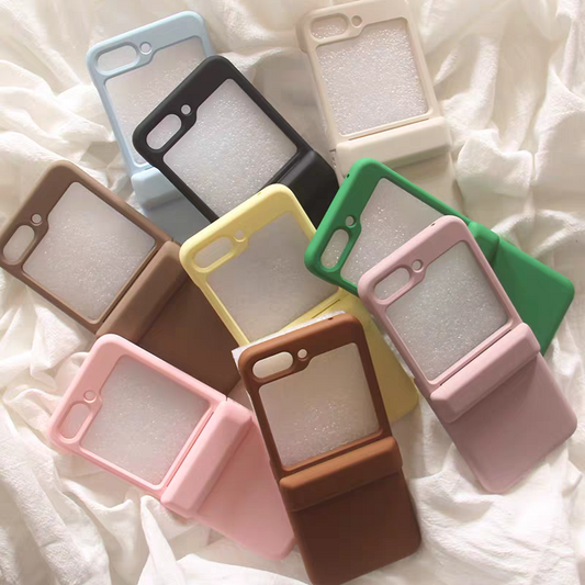 Korea Style Simple Fashion Card Holder Style | Matt 9 Colours - Phone Case Samsung Galaxy Z Flip 3 4 5 6 7 W24 W23