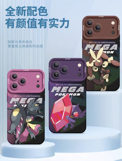 Japanese Cartoon Pokemon Silicone Case Mega Version | Aggron - iPhone Case 6 7 8 PLUS SE2 XS XR X 11 12 13 14 15 16 16e 17 Pro Promax 12mini 13mini
