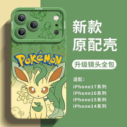 Japanese Cartoon Silicone Case Eevee Evolution | Vaporeon Jolteon Flareon Espeon Umbreon Leafeon Glaceon Sylveon - iPhone Case 6 7 8 PLUS SE2 XS XR X 11 12 13 14 15 16 16e 17 Pro Promax 12mini 13mini