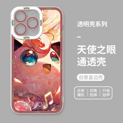 Japan Cartoon Pokemon Fighting Soul Version Part2 | Charizard Jigglypuff Bulbasaur Meowth Raichu Piplup 6 Styles - iPhone Case PLUS SE2 XS XR X 11 12 13 14 15 16 16e 17 17e 18 Pro Promax 12mini 13mini