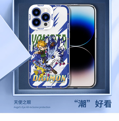 Japanese Cartoon Digimon Adventure Digital Monster Clean Case | 1st Generation 8 Characters with Digimon - iPhone Case PLUS SE2 XS XR X 11 12 13 14 15 16 16e 17 17e Pro Promax 12mini 13mini