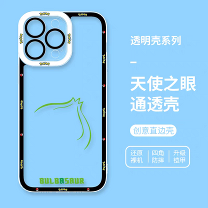 Japan Cartoon Pokemon Colourful Tail Version | Pikachu Gengar Charmander Squirtle Mew Bulbasaur Eevee Psyduck 8 Styles - iPhone Case PLUS SE2 XS XR X 11 12 13 14 15 16 16e 17 17e Pro Promax 12mini 13mini