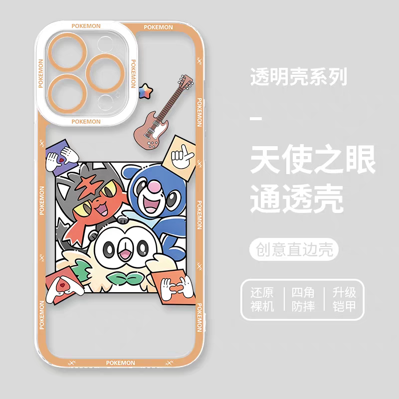 Japan Cartoon Pokemon Rock Band Party | 6 Styles - iPhone Case PLUS SE2 XS XR X 11 12 13 14 15 16 16e 17 17e Pro Promax 12mini 13mini