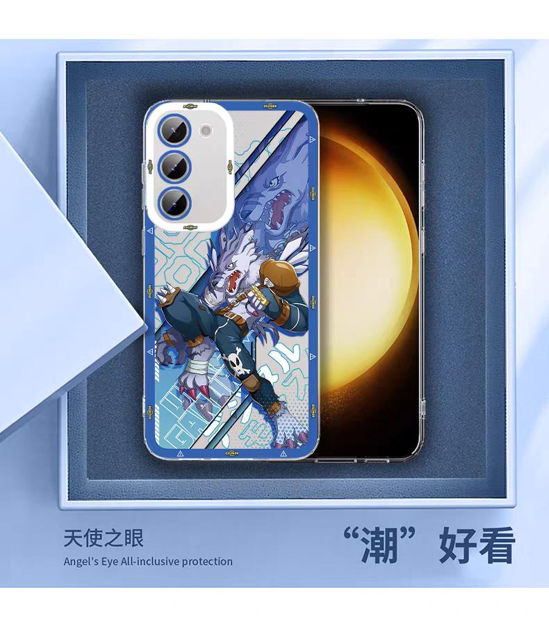 Japanese Cartoon Digimon Adventure Digital Monster Perfect Ultimate Version | Metal Greymon Were Garurumon Angemon Angewomon Zudomon Garudamon Kabuterimon Lillymon - Phone Case Samsung Galaxy S26 S25 S24 S23 S22 S21 FE Ultra Edge