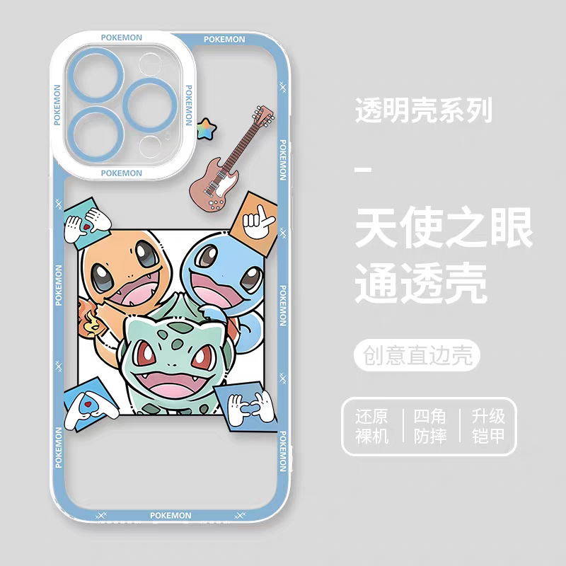 Japan Cartoon Pokemon Rock Band Party | 6 Styles - iPhone Case PLUS SE2 XS XR X 11 12 13 14 15 16 16e 17 17e Pro Promax 12mini 13mini