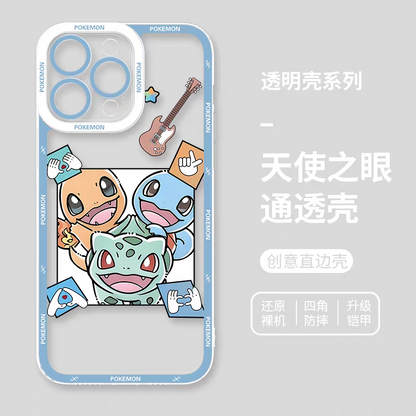 Japan Cartoon Pokemon Rock Band Party | 6 Styles - iPhone Case PLUS SE2 XS XR X 11 12 13 14 15 16 16e 17 17e Pro Promax 12mini 13mini