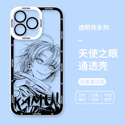 Japanese Anime Gintama Anime and Drawing Version | Part1 7 Styles Shinpachi Kamui Toushirou Kotarou Shinsuke Sougo - iPhone Case PLUS SE2 XS XR X 11 12 13 14 15 16 16e 17 17e Pro Promax 12mini 13mini