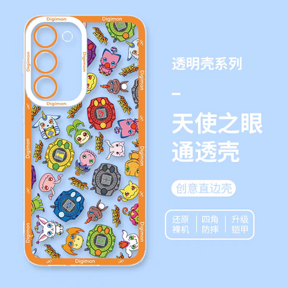 Anime Digimon Digital Monster Full Screen Colourful Verson | Icon Characters & Monster - Phone Case Samsung Galaxy S26 S25 S24 S23 S22 S21 FE Ultra Edge