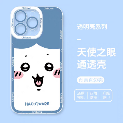 Japanese Cartoon Chiikawa Big Face | Chiikawa Hachiware Usagi Momonga Kurimanju Rakko Shisa Crab - iPhone Case 6 7 8 PLUS SE2 XS XR X 11 12 13 14 15 16 16e 17 Pro Promax 12mini 13mini