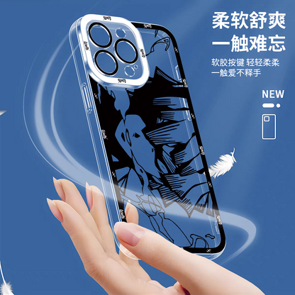 Japanese Anime Kimetsu no Yaiba Demon Slayer | White & Black Draft Style Rengoku Kyoujurou - iPhone Case 6 7 8 PLUS SE2 XS XR X 11 12 13 14 15 16 16e Pro Promax 12mini 13mini