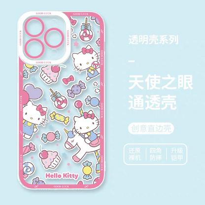 Japan Cartoon Sweets Pastel | Hello Kitty - iPhone Case 6 7 8 PLUS SE2 XS XR X 11 12 13 14 15 16 16e 17 Pro Promax 12mini 13mini