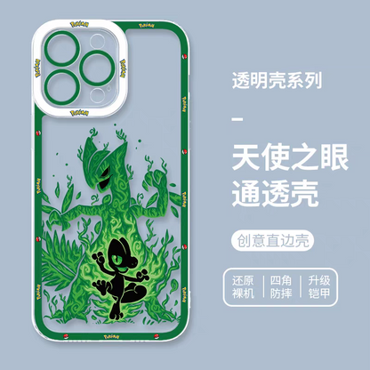 Japan Cartoon Pokemon Evolution Soul Version | Treecko Sceptile - iPhone Case 6 7 8 PLUS SE2 XS XR X 11 12 13 14 15 16 16e Pro Promax 12mini 13mini