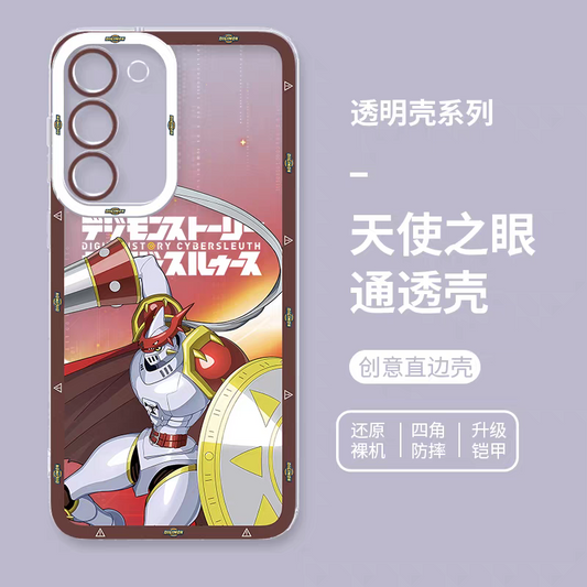 Japanese Cartoon Digimon Adventure Digital Monster Digimonstory Cybersleuth Version | Dukemon - Phone Case Samsung Galaxy S25 S24 S23 S22 S21 FE Ultra Edge