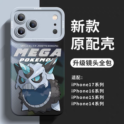 Japanese Cartoon Pokemon Silicone Case Mega Version | Glalie - iPhone Case 6 7 8 PLUS SE2 XS XR X 11 12 13 14 15 16 16e 17 Pro Promax 12mini 13mini