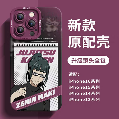 Japanese Anime Jujutsu Kaisen Silicone Case Daily Version | Yuji Megumi Kugisaki Satoru Inumaki Maki Nanami Geto - iPhone Case PLUS SE2 XS XR X 11 12 13 14 15 16 16e 17 17e Pro Promax 12mini 13mini