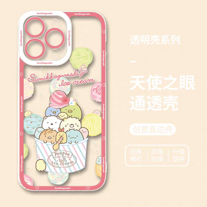 Japanese Cartoon Sumikko Gurashi | In Ice Cream Cup - iPhone Case PLUS SE2 XS XR X 11 12 13 14 15 16 17 Pro Promax 12mini 13mini