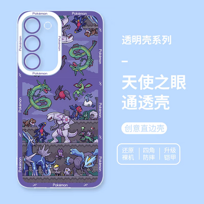 Japan Cartoon Pokemon Pixel Group Verison | Dragon  Type - Phone Case Samsung Galaxy S25 S24 S23 S22 S21 FE Ultra