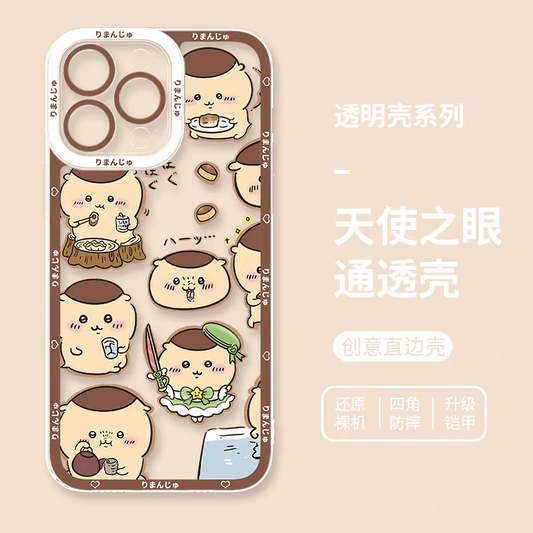 Japanese Cartoon Chiikawa | Full Big Kurimanju - iPhone Case 6 7 8 PLUS SE2 XS XR X 11 12 13 14 15 16 16e Pro Promax 12mini 13mini