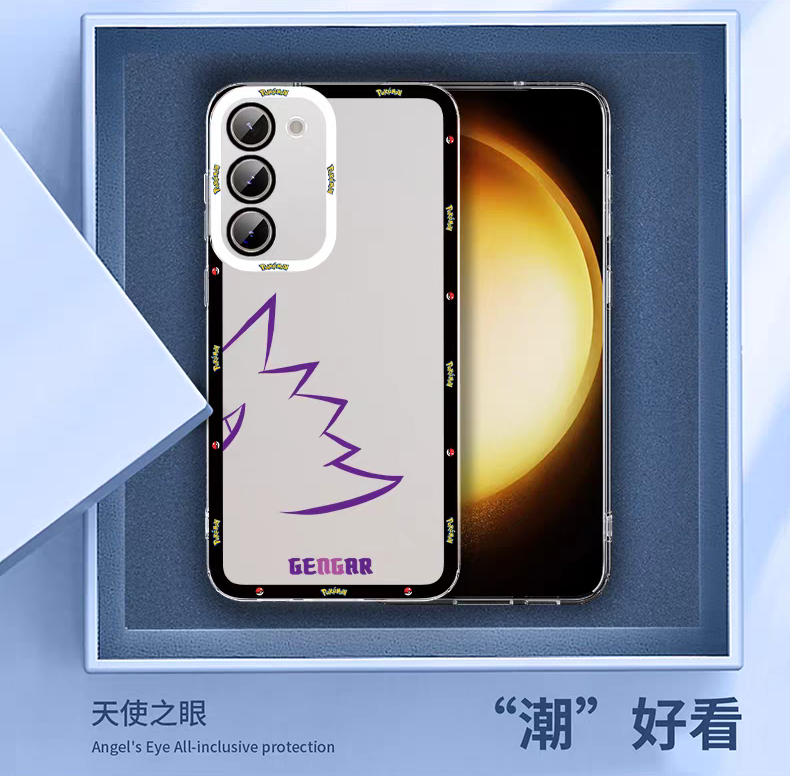 Japan Cartoon Pokemon Colourful Tail Version | Pikachu Gengar Charmander Squirtle Mew Bulbasaur Eevee Psyduck 8 Styles - Phone Case Samsung Galaxy S26 S25 S24 S23 S22 S21 FE Ultra Edge