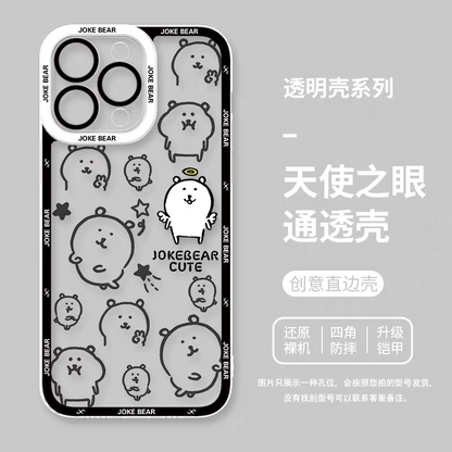 Japanese Cartoon Joker Bear | Full Screen 7 Styles - iPhone Case PLUS SE2 XS XR X 11 12 13 14 15 16 16e 17 17e Pro Promax 12mini 13mini