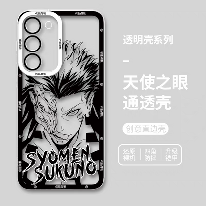 Japanese Anime Jujutsu Kaisen Black & White Drawing Style | Satoru Yuta Yuji Syomen Toji Megumi Kenjaku - Phone Case Samsung Galaxy S26 S25 S24 S23 S22 S21 FE Ultra Edge