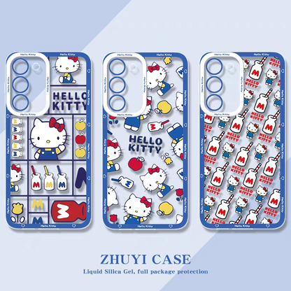 Japanese Cartoon Hello Kitty | Full Screen Vintage Kitty - Phone Case Samsung Galaxy S25 S24 S23 S22 S21 FE Ultra Edge