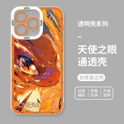 Japan Cartoon Pokemon Fighting Soul Version Part1 | Pikachu Gengar Eevee Charmander Mewtwo Squirtle Psyduck Lucario 8 Styles - iPhone Case PLUS SE2 XS XR X 11 12 13 14 15 16 16e 17 17e 18 Pro Promax 12mini 13mini
