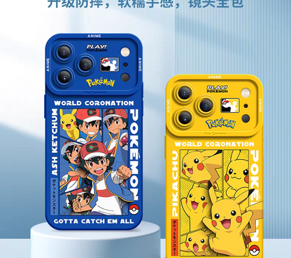 Japanese Cartoon Pokemon Silicone Case World Coronation | Gengar - iPhone Case 6 7 8 PLUS SE2 XS XR X 11 12 13 14 15 16 16e 17 Pro Promax 12mini 13mini