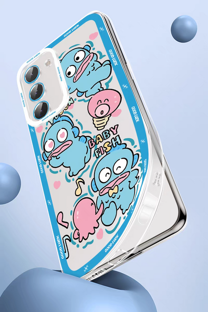 Japanese Cartoon Sanrio Friends Fun Emo Full Screen | Hello Kitty My Melody Kuromi Cinnamoroll Pompompurin Pochacco Hangyodon - Phone Case Samsung Galaxy S26 S25 S24 S23 S22 S21 FE Ultra Edge